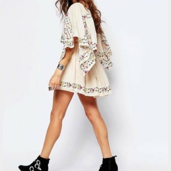 Free People Batiste Frida Embroidered Mini Tunic Dress, Size Small - Picture 3 of 8